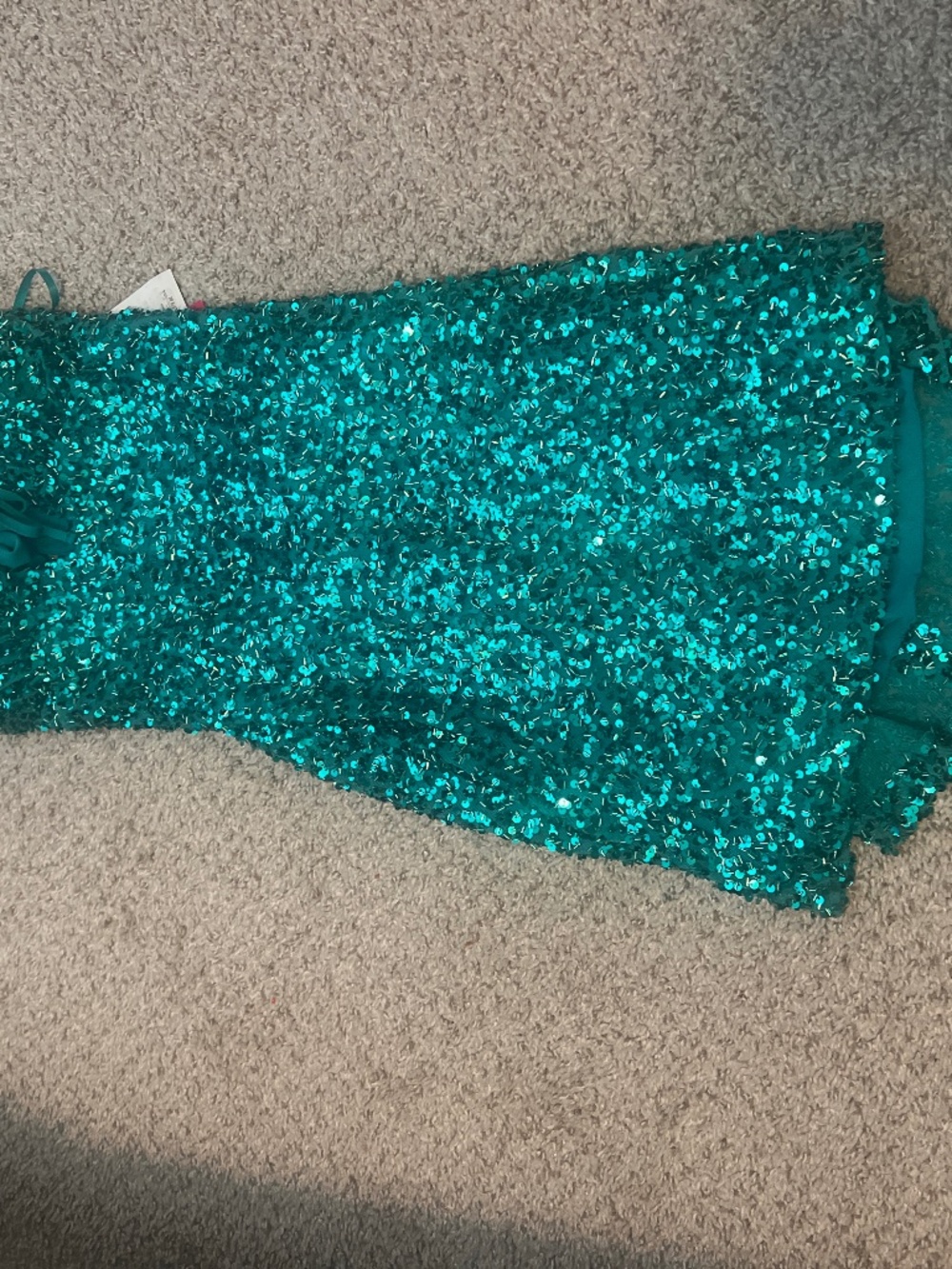 Teal sequin mini dress